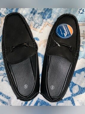 Basic Editions Big Black Slip-On Driving Loafers (NWT)